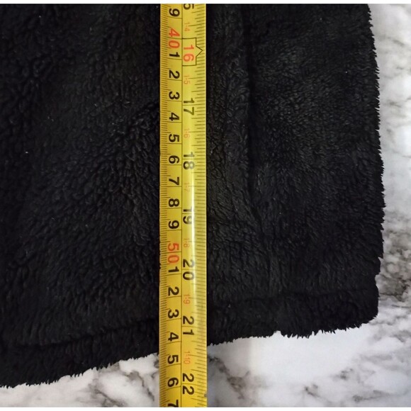 Wonder Nation Black Sherpa Hooded Zip Up Jacket Size Large 10/12 - Picture 8 of 8